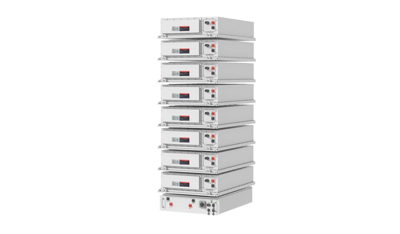 Liquid-cooled LFP battery string with stacked 48 kWh battery packs